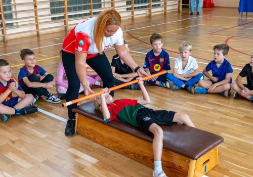 Wyciskali sztangę razem z mistrzynią. Niezwykła lekcja w Sławsku