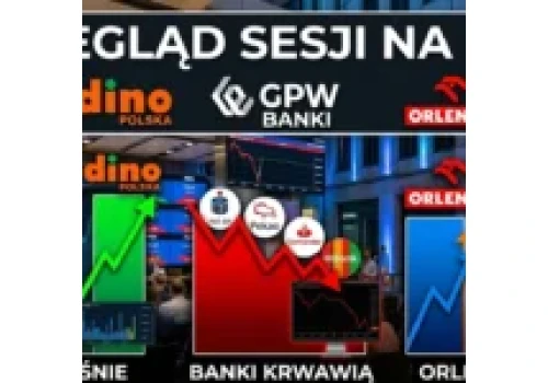 Banki ciągną WIG20 w dół. Akcje LPP, Asbis, Modivo, XTB i JSW pod presją. Mocne Dino i Orlen – przegląd trwającej sesji na GPW