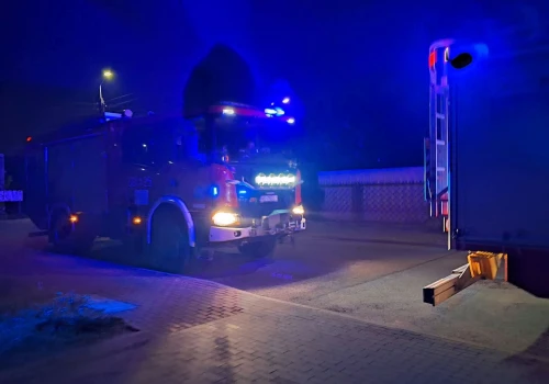 Pożar na prywatnej posesji w Ząbkach. Strażacy sprawdzili miejsce kamerą termowizyjną