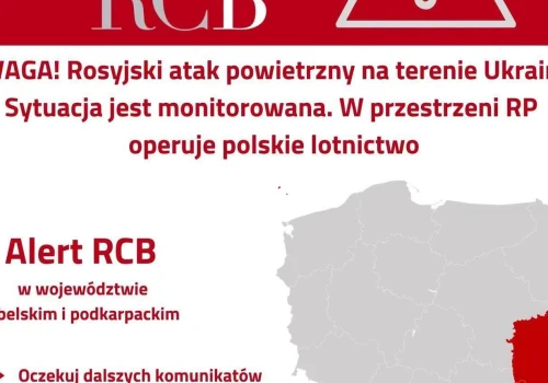 Alert RCB po rosyjskim ataku powietrznym na Ukrainę. Polskie lotnictwo w akcji