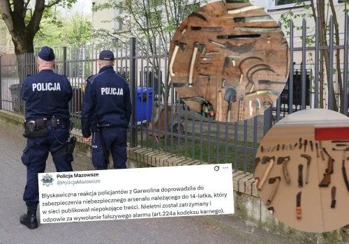 Garwolin: policja przejęła arsenał siekier, noży i ostrych narzędzi 14-latka