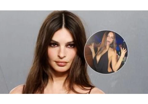 Emily Ratajkowski w skąpej kreacji kusi na parkiecie. Wycięcia ledwo zasłoniły biust