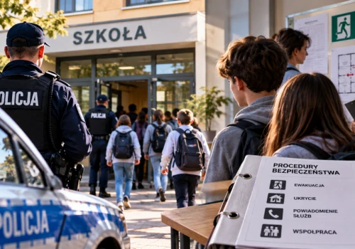 Policja pilnowała szkół. Ale czy uczniowie wiedzą, co zrobić podczas ataku?