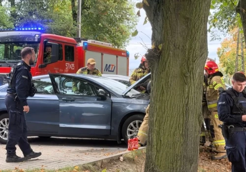 Kłęby dymu spod maski. Interwencja straży pożarnej w Trzebnicy