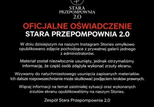 Mamy TO! Stara Przepompownia apeluje do osób, które widziały zakazane stories