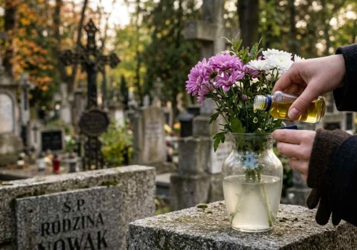 Dodaj 2 krople tego płynu do wazonu na cmentarzu. Kwiaty nie zwiędną nawet podczas przymrozków