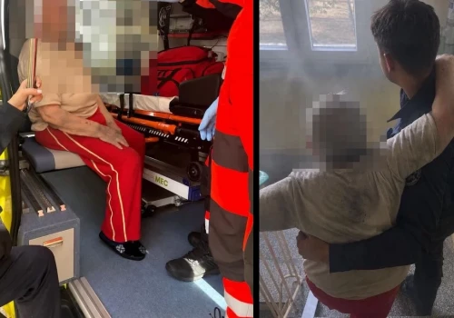 Lubin. Policjanci wyprowadzili starszą panią z pożaru