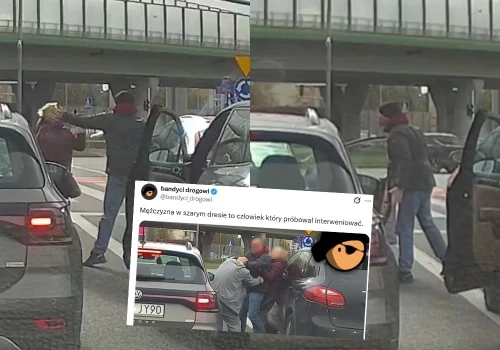 Trwają poszukiwania kierowcy Porsche, który poruszał się zygzakiem, pobił kobietę i innych świadków, a następnie odjechał