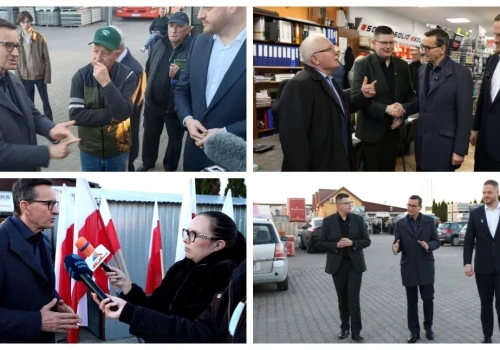 Mateusz Morawiecki w Sokołach. Mieszkańcy pytali o podziały na prawicy i Trybunał Konstytucyjny