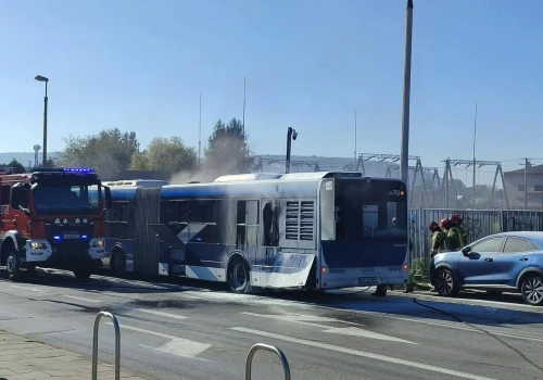 Pożar autobusu na ul. Balickiej. Pasażerowie bez obrażeń