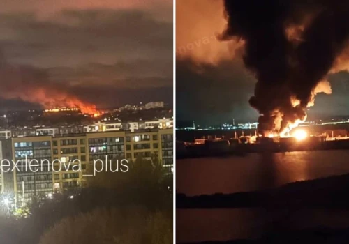 Zmasowany atak na Petersburg. Pożar terminalu, doniesienia o trafieniu w most