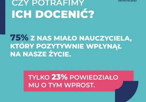 75% Polaków miało nauczyciela, który pozytywnie wpłynął na ich życie, ale tylko 23% kiedykolwiek mu o tym powiedziało. CEO rusza z kampanią „Świadectwo na całe życie”