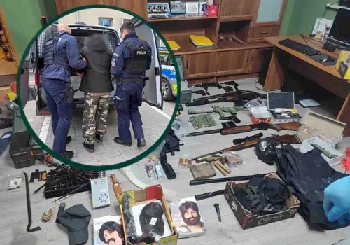 Rozbój pod Gnieznem. Podali się za policjantów, napadli na przedsiębiorcę. Mieli broń, narkotyki i materiały wybuchowe
