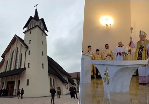 Radość parafian w Chojniku – poświęcono nowy kościół. Bp Jeż: „Gdy nikt nie buduje kościołów, ta wspólnota poszła pod prąd”