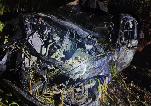 Tragiczny wypadek pod Płońskiem. Nie żyje 24-latek, BMW dachowało do zbiornika