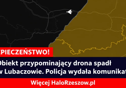 Obiekt przypominający spadł drona w Lubaczowie. Policja wydała komunikat