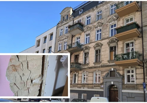 Tak budowali nowy budynek TBS przy Księcia Bolka, że obok w zabytkowej kamienicy popękały ściany