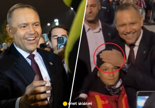 Karol Nawrocki zobaczył, co chłopiec ma na czapce. Od razu to zasłonił