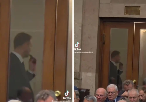 Nitras z e-papierosem w Sejmie. Puszczał dymka tuż za drzwiami sali plenarnej