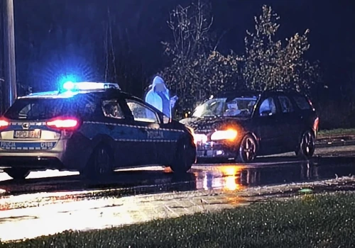 Jechał wężykiem, taranował znaki drogowe. Kierowca Volvo miał trzy promile, „broniła go żona”