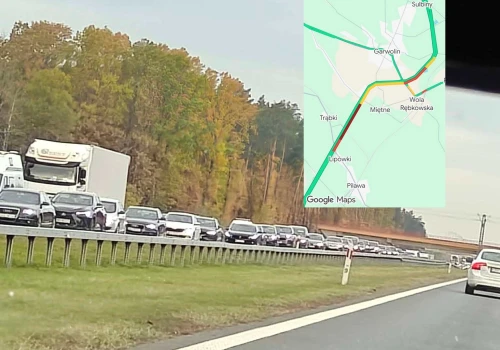 Duży korek na S17 w stronę Lublina. Trwa malowanie pasów
