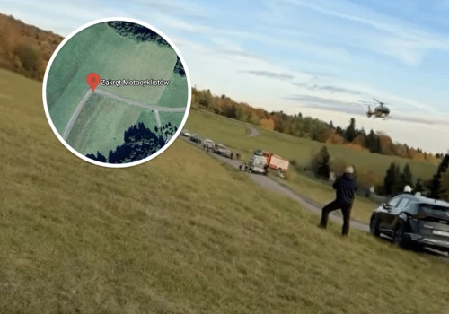 Śmigłowiec LPR lądował przy słynnym „Zakręcie motocyklistów”. Czy w tym miejscu Podkarpacia nie działa fizyka?