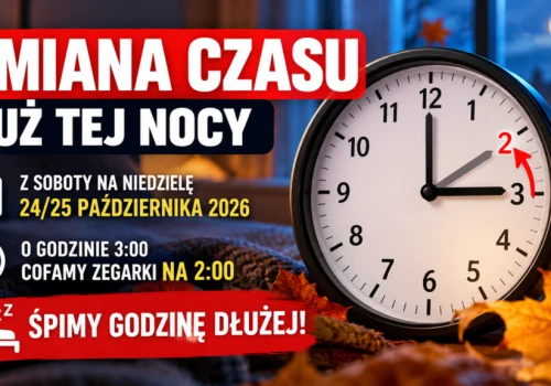 Zmiana czasu już tej nocy. W niedzielę śpimy godzinę dłużej