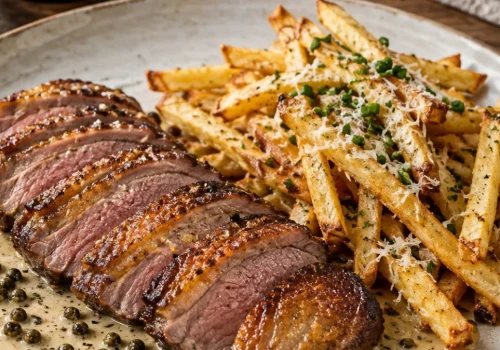 Gęsina w restauracyjnym wydaniu ‒ z zielonym pieprzem i truflowymi frytkami