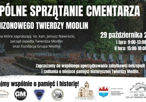 Wspólne sprzątanie cmentarza w Twierdzy Modlin. Mieszkańcy mogą włączyć się w akcję