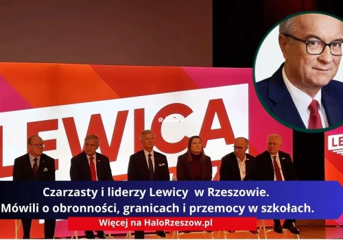 Czarzasty i liderzy Lewicy w Rzeszowie. Mówili o obronności, granicach i przemocy w szkołach.