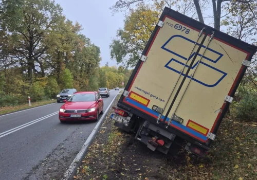 Ukr. wjechał ciężarówką do rowu