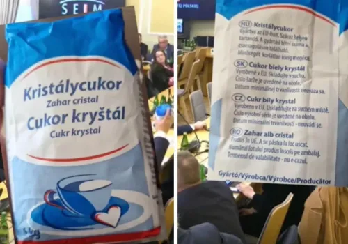 Rolnicy dostali po 20 kg cukru. Gdy zobaczyli etykiety, nie kryli zdziwieni