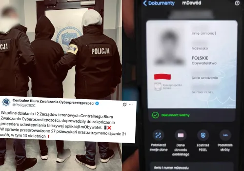 Policja zatrzymała nieletnich, którzy pomagali rozpowszechniać fałszywego mObywatela i zmyślone dokumenty