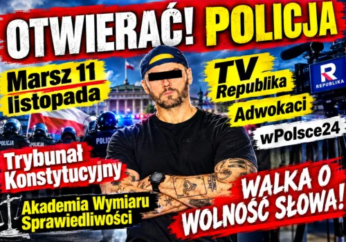 Uzbrojeni policjanci u prezesa Marszu Niepodległości!