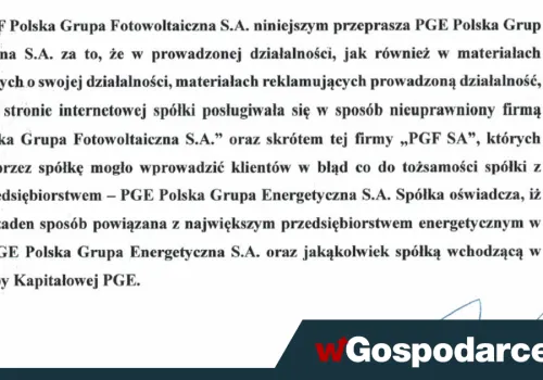 Oświadczenie European Defence Group Spółka Akcyjna