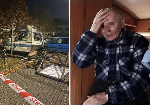 Kiedyś był milionerem. Podpalono przyczepę Pana Wojtka nad Ukielem? On uciekł przez okno, Pimpek nie przeżył