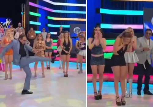 Kopnął drona prosto w twarz modelki! Dramatyczne sceny w telewizji na żywo