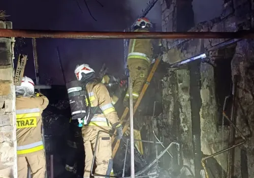 Nocny pożar w ogródku działkowym w Grudziądzu. Jedna osoba trafiła do szpitala