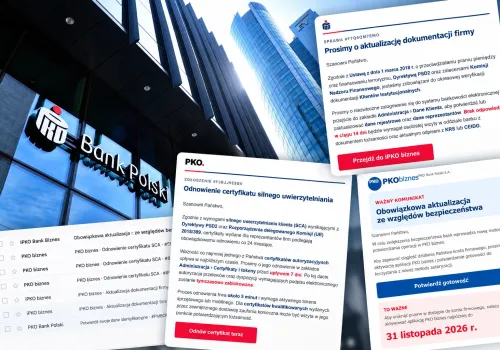 Siedem maili w dwa dni. Przedsiębiorca pokazuje, jak oszuści podszywają się pod PKO BP. Ekspertka i CERT Polska ostrzegają