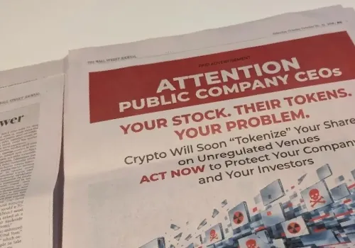 Wojna o tokenizację akcji na łamach „The Wall Street Journal”. Znamy szczegóły