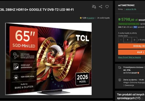 Duży ekran, mocny HDR i 144 Hz. Ten TCL w tak niskiej cenie to hit