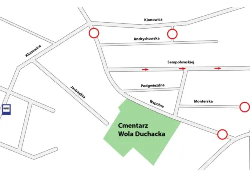 Zmiany w ruchu przy Cmentarzu Wola Duchacka