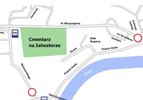 Utrudnienia przy Cmentarzu Salwatorskim w Krakowie. Zmiany od 31 października