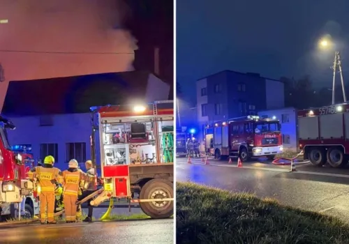 Wielki pożar w Kalwarii Zebrzydowskiej. Na miejscu liczne zastępy strażaków