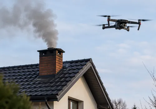 Drony sprawdzą, czym mieszkańcy palą w piecach. Ruszają kontrole
