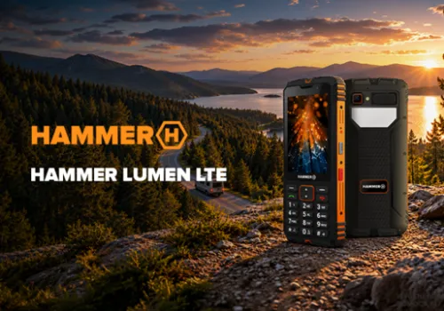 Telefon klawiszowy z baterią 7000 mAh i lampą kempingową. Nowy HAMMER LUMEN LTE