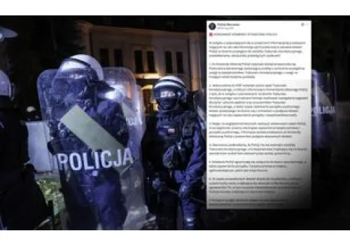 Policja podsumowuje działania przed TK. "Przedstawiamy rzeczywisty przebieg wydarzeń"