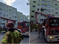 Pożar mieszkania w bloku. W akcji 20 strażaków