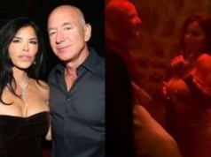 Lauren Sanchez wywija na parkiecie u boku stojącego jak słup soli Bezosa. Internauci drwią: 