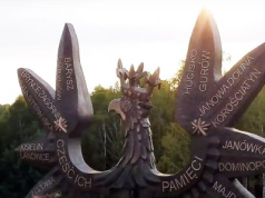 Zbezczeszczono pomnik Rzezi Wołyńskiej. Banderowskie symbole na rzeźbie Andrzeja Pityńskiego w Domostawie